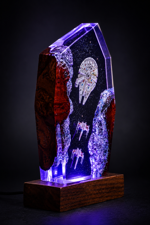 "Galaxy Warship Resin Lamp" by Jenny